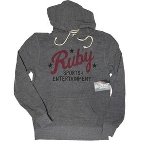 Roots of Fight Ruby Sports Entertainment Hoodie Mens Heather Gray Pullover NWT